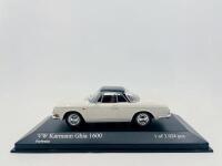 VOLKSWAGEN: A 1:43 scale model by Minichamps of the 1966 Volkswagen Karmann Ghia 1600 in Perlweiss, limited edition 1 of 3,024&nbsp;pieces, complete with original packaging [Location: Sydney]