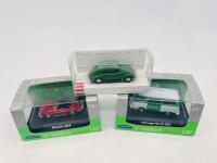 VOLKSWAGEN: Three 1:87 models, a 1972 Volkswagen Bus T2 in Polizei livery by Nex Models, a Porsche 356B by Nex models and a VW Beetle by Busch, all complete with original packaging [Location: Sydney] - 2
