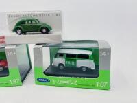 VOLKSWAGEN: Three 1:87 models, a 1972 Volkswagen Bus T2 in Polizei livery by Nex Models, a Porsche 356B by Nex models and a VW Beetle by Busch, all complete with original packaging [Location: Sydney] - 4