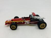 FERRARI: A 1:43 scale model by Hot Wheels of the 312 Formula One in 1968 French Grand Prix winning livery, in original packaging [Location: Sydney]