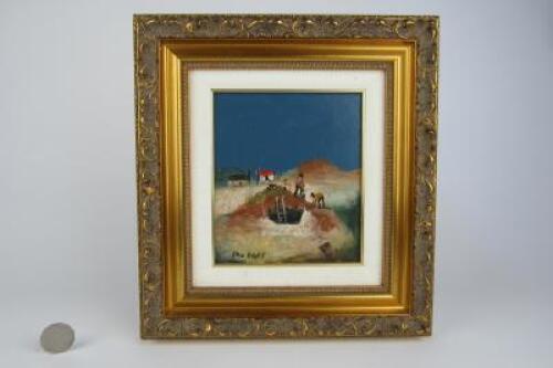 PRO HART: An oil on board painting by Pro Hart titled 'Mineshaft'