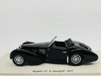 BUGATTI: A 1:43 scale model by Spark of the 1937 Type 57S Gangloff Cabriolet, in original packaging [Location: Sydney]