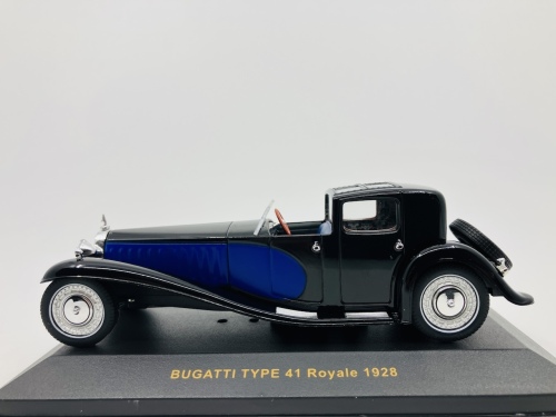 1 · BUGATTI: A 1:43 scale model by IXO Museum of the 1928 Type 41 Royale Coupé Napolean, in original packaging [Location: Sydney]