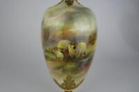 ROYAL WORCESTER: A fine Royal Worcester &lsquo;Highland Sheep&rsquo; lidded vase hand painted by Harry Davis from 1912 - 3