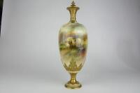 ROYAL WORCESTER: A fine Royal Worcester &lsquo;Highland Sheep&rsquo; lidded vase hand painted by Harry Davis from 1912 - 4