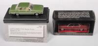 LEYLAND P76: Two 1:43 scale Trax, Leyland P76 models, includes a 1973 Leyland P76 Super, colour red, in box and a 1974 Leyland P76 Targa Florio, colour green