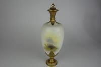 ROYAL WORCESTER: A fine Royal Worcester &lsquo;Highland Sheep&rsquo; lidded vase hand painted by Harry Davis from 1912 - 8