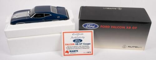 FORD: A 1:18 scale Ford Falcon XB GT, colour blue, from Autoart Models, limited edition, numbered 1203/6672, comes with COA, in box