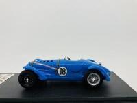 DELAHAYE: A 1:43 scale model by S.L.M. of the 135 Sport in 1939 Le Mans livery of M Contet & R Brunet, in original packaging [Location: Sydney]