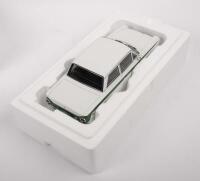 LOTUS CORTINA MK I:&nbsp;A 1:18 scale&nbsp;Lotus Cortina Mk1 model, finished in traditional white with green stripes paintwork - 3
