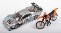 MERCEDES / KXC: Two 1:18&nbsp;scale Maisto / NewRay&nbsp;models including a Mercedes CLK-GTR and a KTM 450 EXC bike