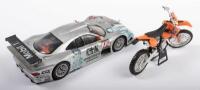 MERCEDES / KXC: Two 1:18&nbsp;scale Maisto / NewRay&nbsp;models including a Mercedes CLK-GTR and a KTM 450 EXC bike - 2