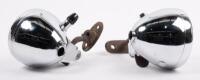 C.A.V LAMPS: A very fine, recently restored & replated&nbsp;pair of C.A.V side lamps with mounting brackets, lens diameter 9cm - 4