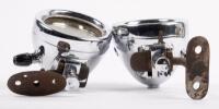C.A.V LAMPS: A very fine, recently restored & replated&nbsp;pair of C.A.V side lamps with mounting brackets, lens diameter 9cm - 6