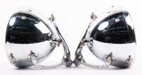 C.A.V HEADLAMPS: An excellent pair of chrome plated C.A.V headlamps, model NB, recently restored & replated, with mounting brackets, lens diameter 20.5cm - 2