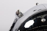 C.A.V HEADLAMPS: An excellent pair of chrome plated C.A.V headlamps, model NB, recently restored & replated, with mounting brackets, lens diameter 20.5cm - 4
