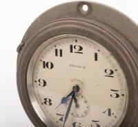 DASH CLOCK: A Stadium, Swiss made, 8 days dash clock, front winding, number '192834' engraved to rear, lens diameter 6.5cm - 2