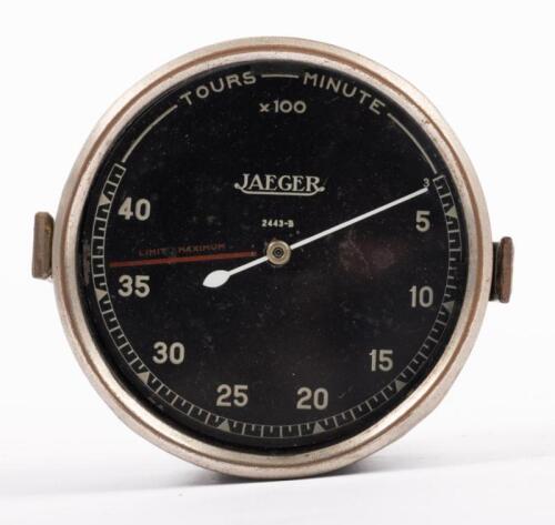 TACHOMETER: An early Jaeger 500-4000 tachometer, number '2443-B' marked on face, lens diameter 7.5cm