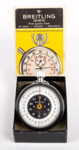 BREITLING: A circa 1970s Breitling Sprint No.302 stopwatch in original box, diameter 5.5cm overall