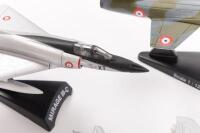 RAF POST 1950: Three small scale Del Prado post 1950 RAF aircraft models on stands, includes a 1:120 scale F-104 Starfighter, a 1:100 scale Harrier II and a 1:100 scale Mirage III-C - 3