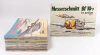 IN ACTION: A collection of 'In Action' books which include illustrated drawings of US fighter jets, from artist such as Lou Drendel and Don Gree