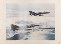 FIGHTER JET POSTERS: A collection of five posters from the U.S. Air Force Art Collection&nbsp;including 'Phantoms At Crater Lake' by William Phillips - 5