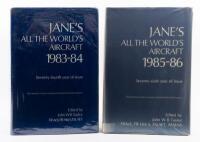 JANES: A collection of two&nbsp;annual reference guide, 'Jane's All The Worlds Aircraft' 1983-84&nbsp;/ 1985-86&nbsp;hardcover books