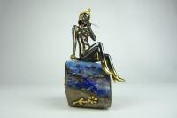 EGYPTIAN: An impressive Stirling Silver and 18 carat yellow gold sculpture of 'The Snake Charmer' - 2