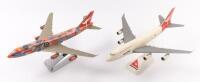 QANTAS: Two Qantas 747 models on stands,