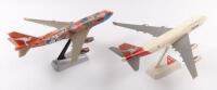 QANTAS: Two Qantas 747 models on stands, - 3