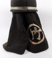 JAPAN WWII: A WWII era Japanese civil defense fire brigade helmet with skirt & badge to front - 2