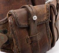 AMMUNITION BELT: An ammunition brown&nbsp;leather belt, five pockets - 2