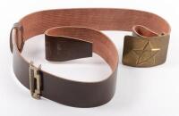 SOVIET ARMY: A brown leather belt with USSR Soviet Army brass belt buckle