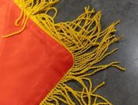SOVIET UNION: A Soviet Union banner flag, red with gold tassels, features a portrait of Vladimir Lenin - 3