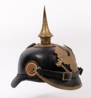 GERMAN WWI HELMET: An imperial German Prussian WWI era 'Pickelhaube' helmet, thought to be an officers helmet