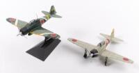 IJAAF: Two WWII era Imperial Japanese Army Air Force 1:72 scale Mitsubishi A6M Zero fighter models