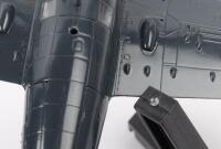 U.S.A.F: Two USAF small scale models on stands, includes a North American P-51 Mustang and a Grumman FM-2 Wildcat - 3