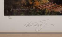 TANGMERE HURRICANES: A limited edition, large framed and glazed print 'Tangmere Hurricanes' by Nicolas Trudgian, depicting a Hurricane formation flying over English countryside, numbered 676&nbsp;of 1000 and signed by the artist and also signed by four RAF&nbsp;Hur - 3