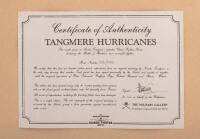 TANGMERE HURRICANES: A limited edition, large framed and glazed print 'Tangmere Hurricanes' by Nicolas Trudgian, depicting a Hurricane formation flying over English countryside, numbered 676&nbsp;of 1000 and signed by the artist and also signed by four RAF&nbsp;Hur - 6