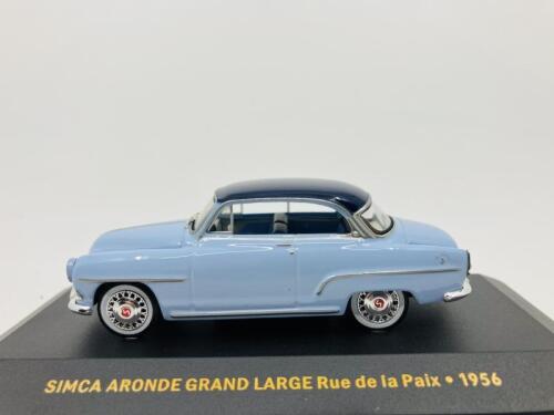 SIMCA: A 1:43 scale model by IXO Junior of the 1956 Aronde Grand Large Rue de la Paix, in original packaging [Location: Sydney]