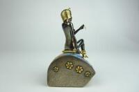 EGYPTIAN: An impressive Stirling Silver and 18 carat yellow gold sculpture of 'The Snake Charmer' - 6