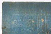 CHAMBERLAIN: A circa 1920s or 1930s original blueprint diagram for the Chamberlain 8 Australian made race car, 55cm high, 71cm wide - 3
