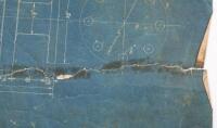 CHAMBERLAIN: A circa 1920s or 1930s original blueprint diagram for the Chamberlain 8 Australian made race car, 55cm high, 71cm wide - 4
