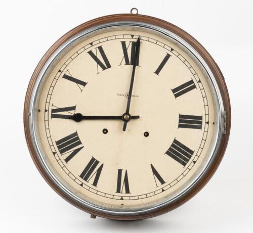 CLOCK: A Large Vintage Wall Clock. Trademark S (36cm diameter face)