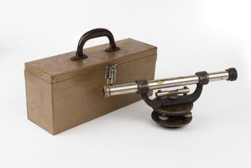 SIGHT LEVEL SCOPE: Vintage Surveyors Transit Sight Level Scope in tin box
