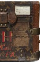 LOUIS VUITTON: An early&nbsp;20th century Louis Vuitton cabin trunk, monogram print, timber lined with brass hardware, 33cm high, 81cm wide, 47cm deep - 4