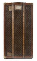 LOUIS VUITTON: An early&nbsp;20th century Louis Vuitton monogram print wardrobe trunk, 33cm high, 101cm wide, 55cm deep