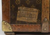 LOUIS VUITTON: An early&nbsp;20th century Louis Vuitton monogram print wardrobe trunk, 33cm high, 101cm wide, 55cm deep - 12