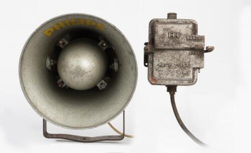 SPEAKER: Vintage Philips Race Track Speaker - purportedly from Phillip Island Race Track