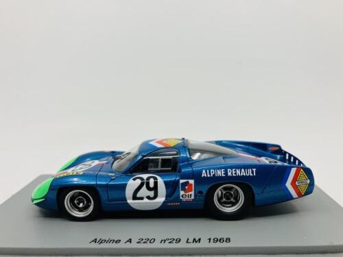 ALPINE: A 1:43 scale model by Spark of the A220 in 1968 Le Mans livery, in original packaging [Location: Sydney]